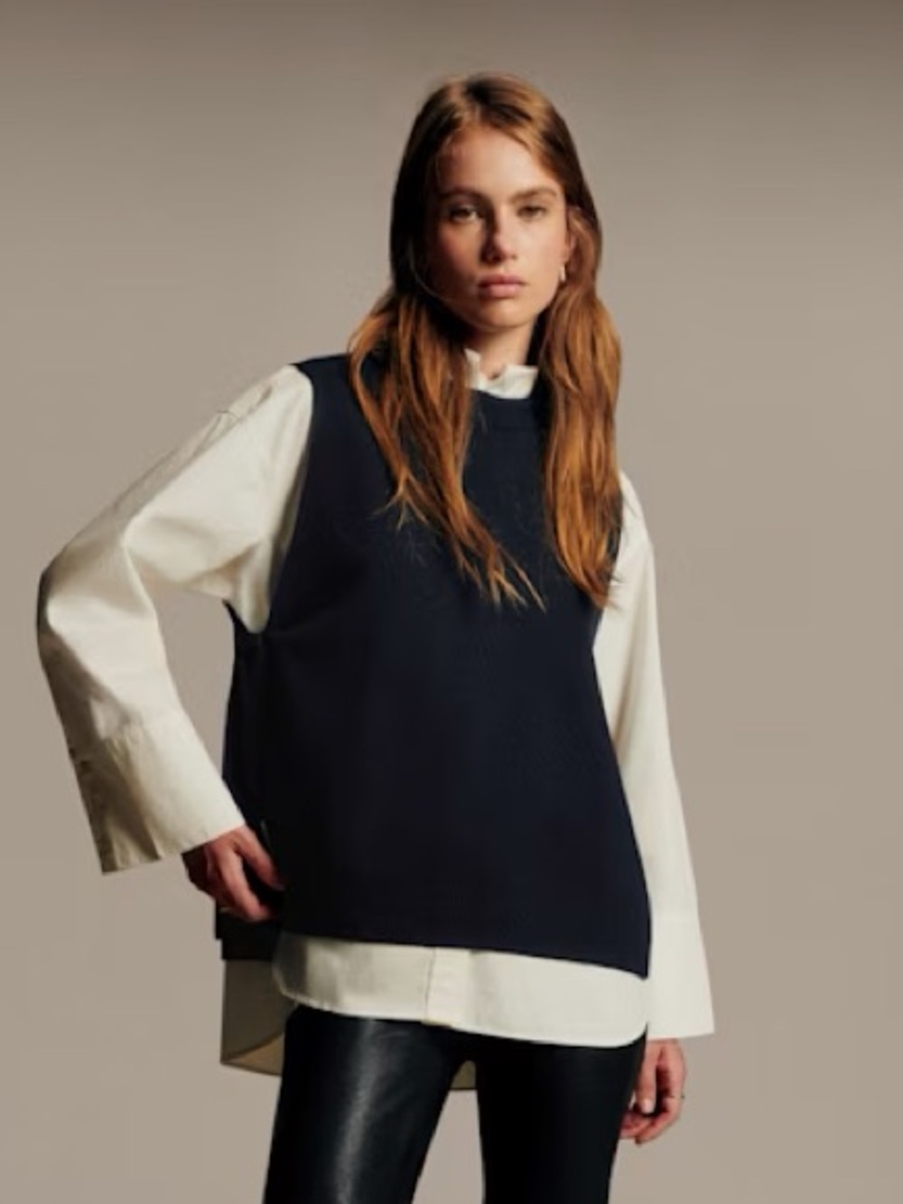 Sézane Navy Corey Knit Vest